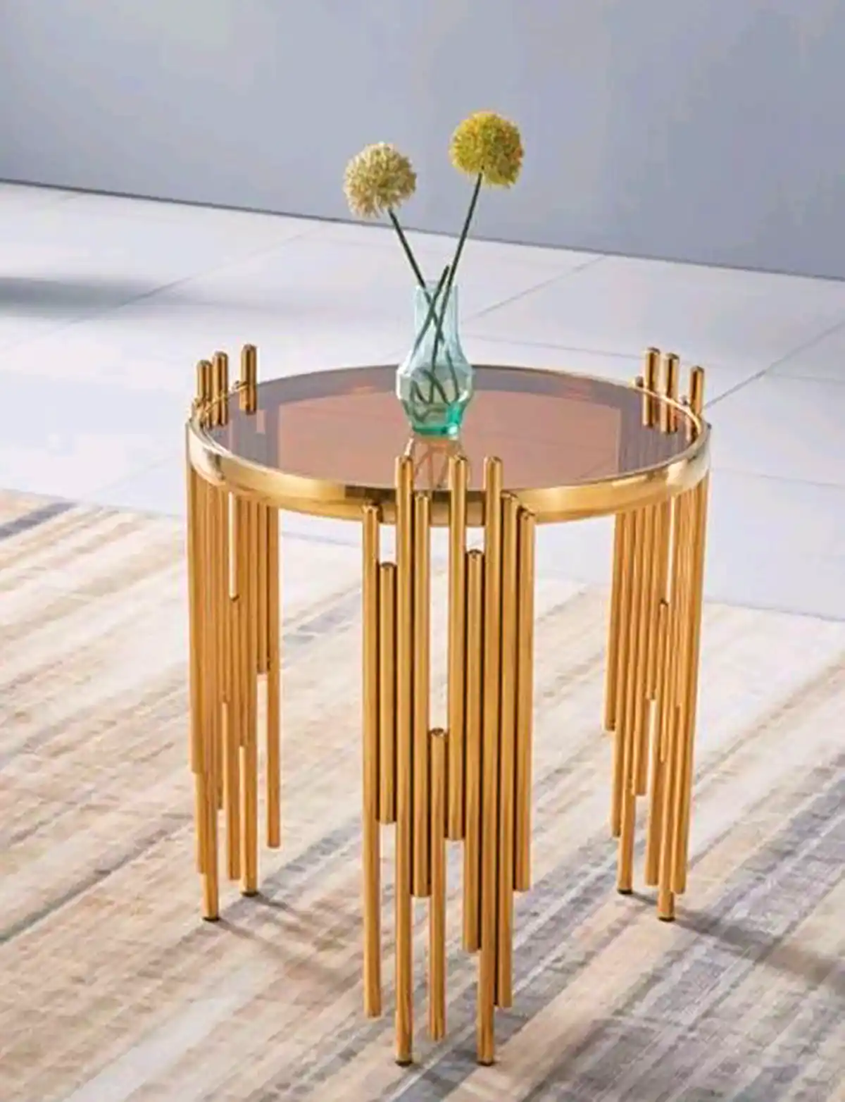 میز عسلی پایه طلایی