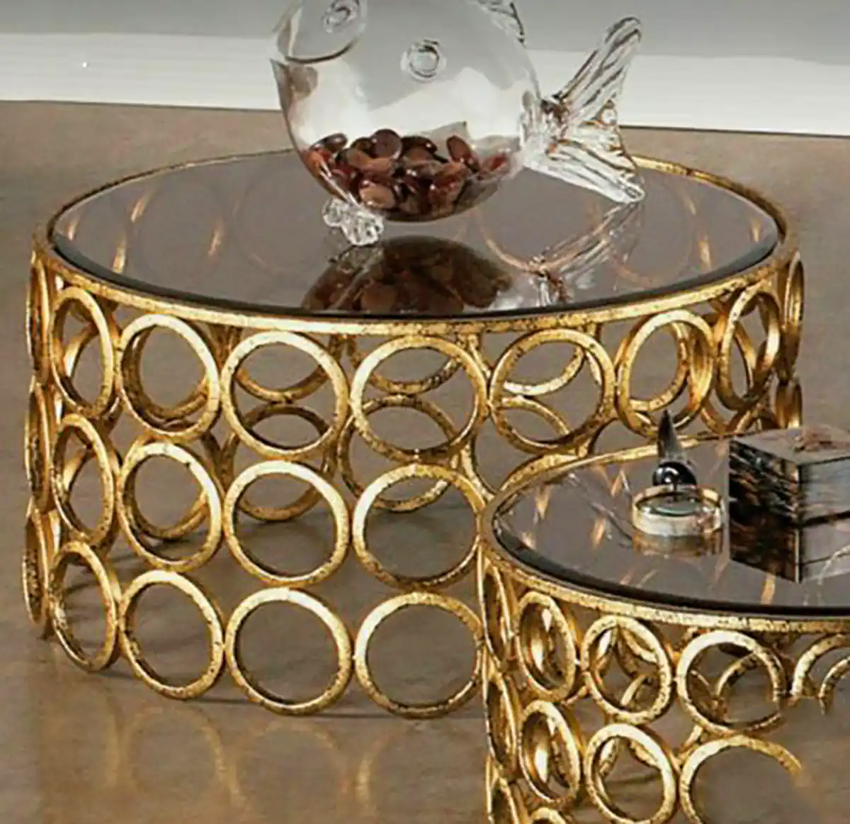 میز عسلی پایه طلایی