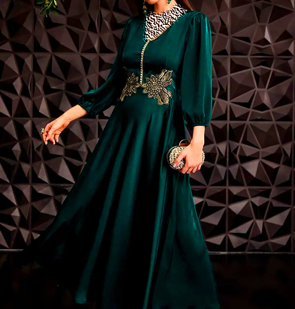 پیراهن ساتن گیپور ترکیبی