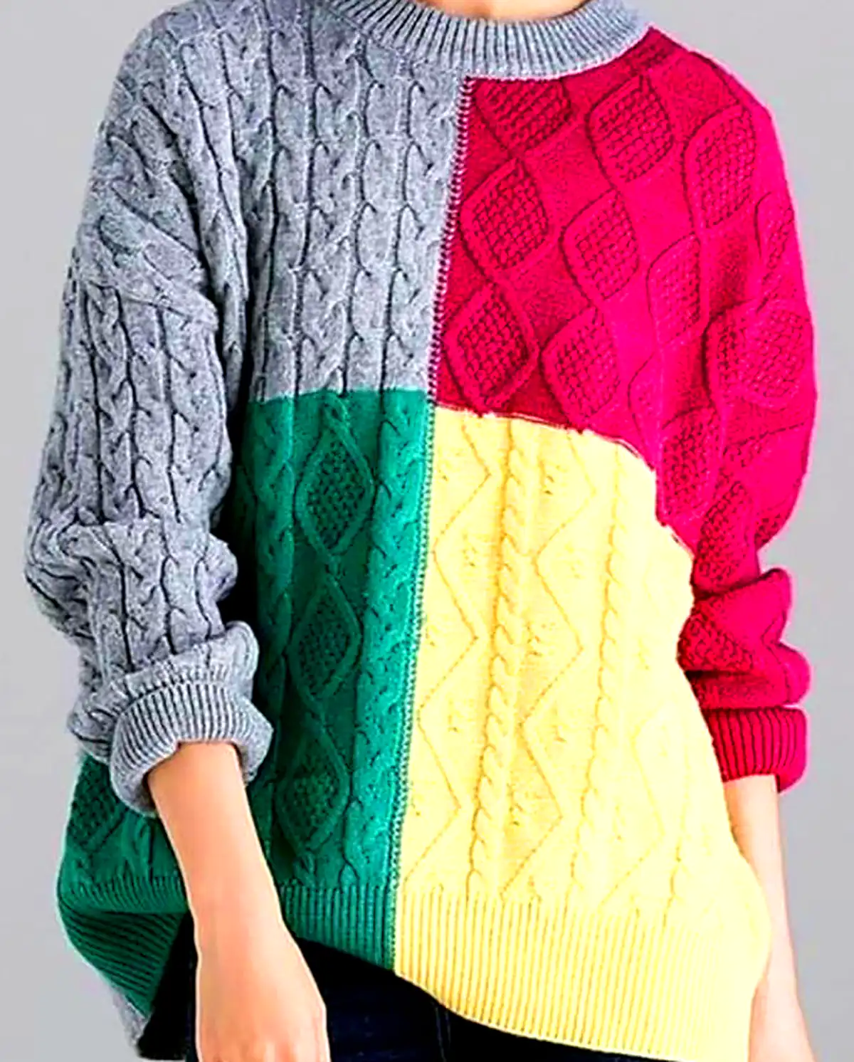 ژاکت بافتنی رنگی رنگی