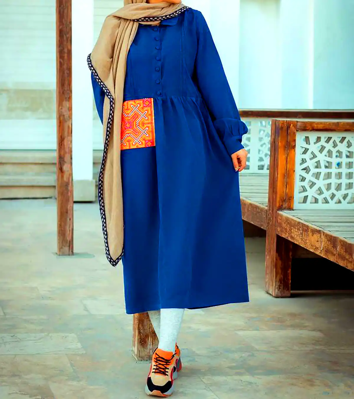 مانتو رنگی با طرح سنتی