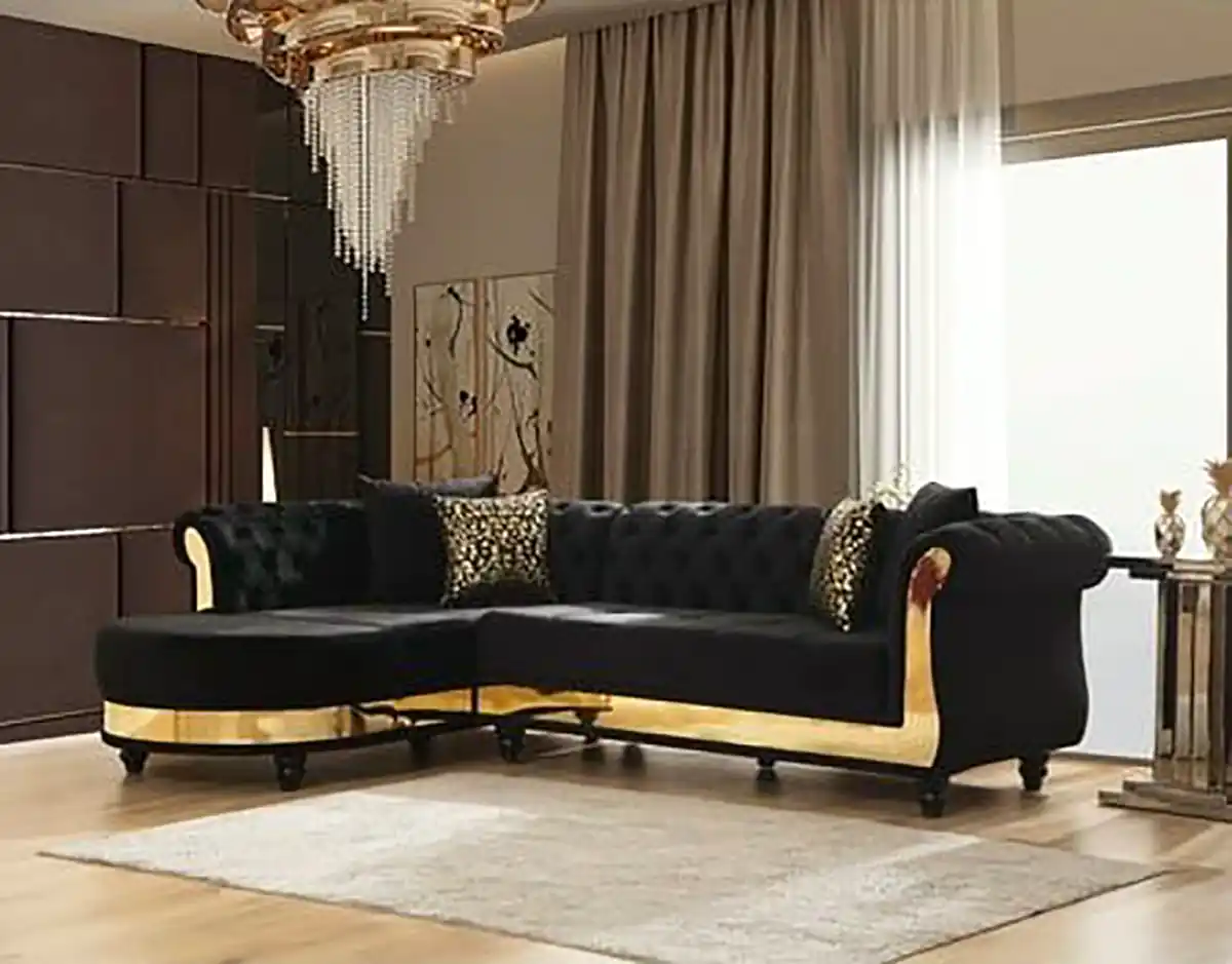 دکوراسیون لاکچری مشکی طلایی