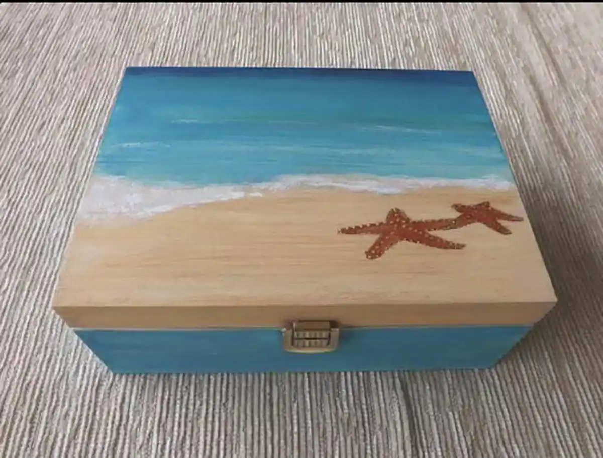باکس چوب و رزین طرح دریا