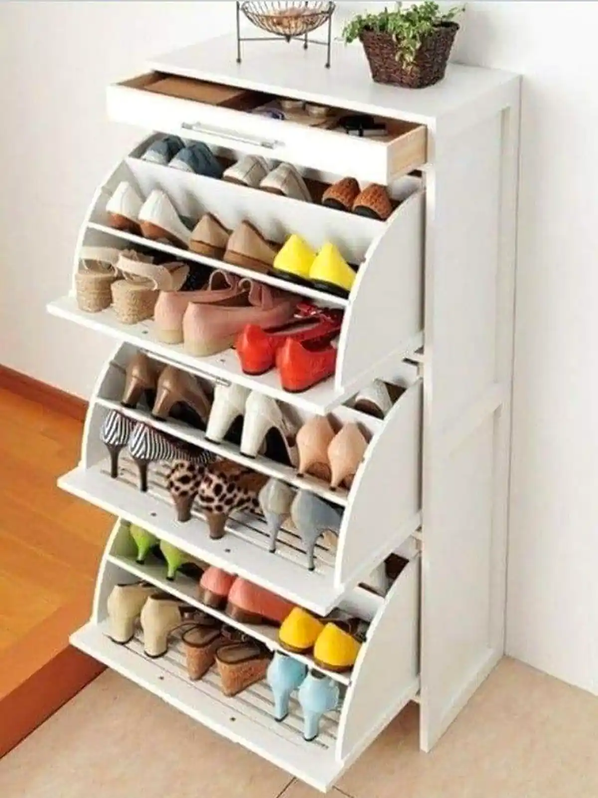 قفسه کفش چوبی
