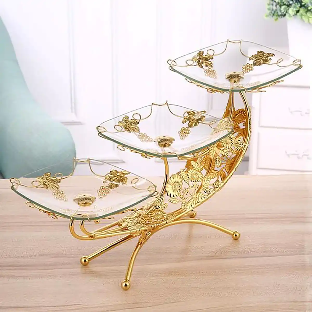 میوه خوری کریستال سه طبقه
