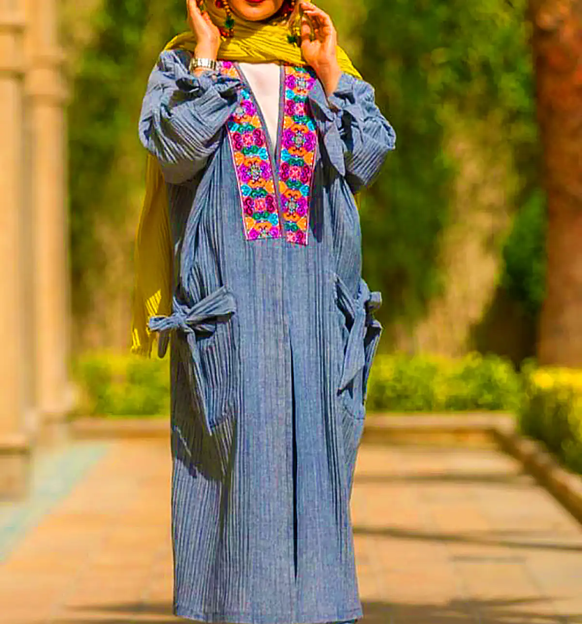 مانتو بلند رنگی