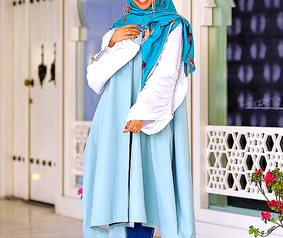 مانتو بلند رنگی