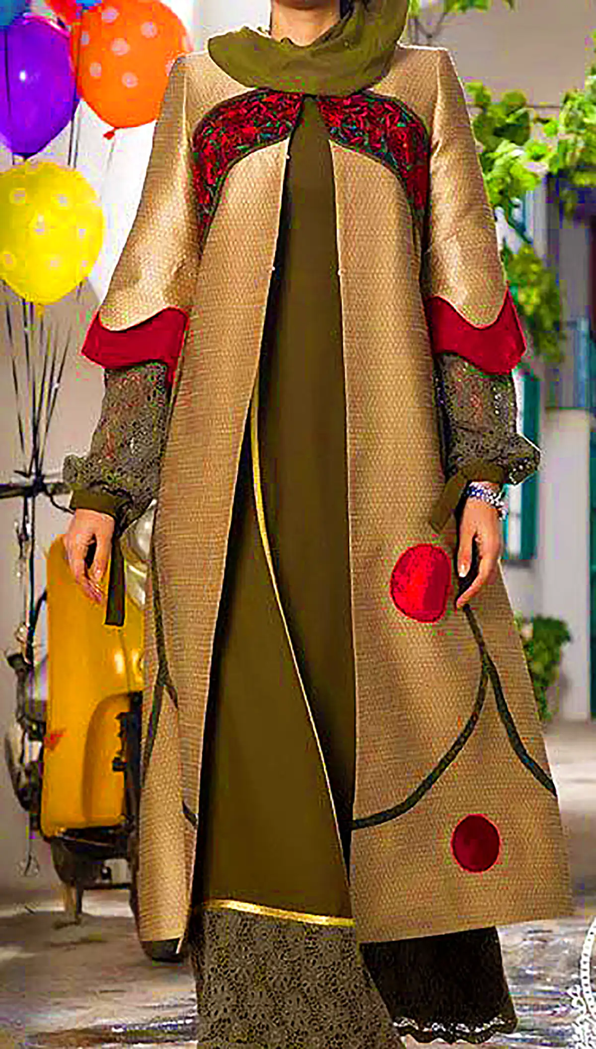مانتو بلند رنگی