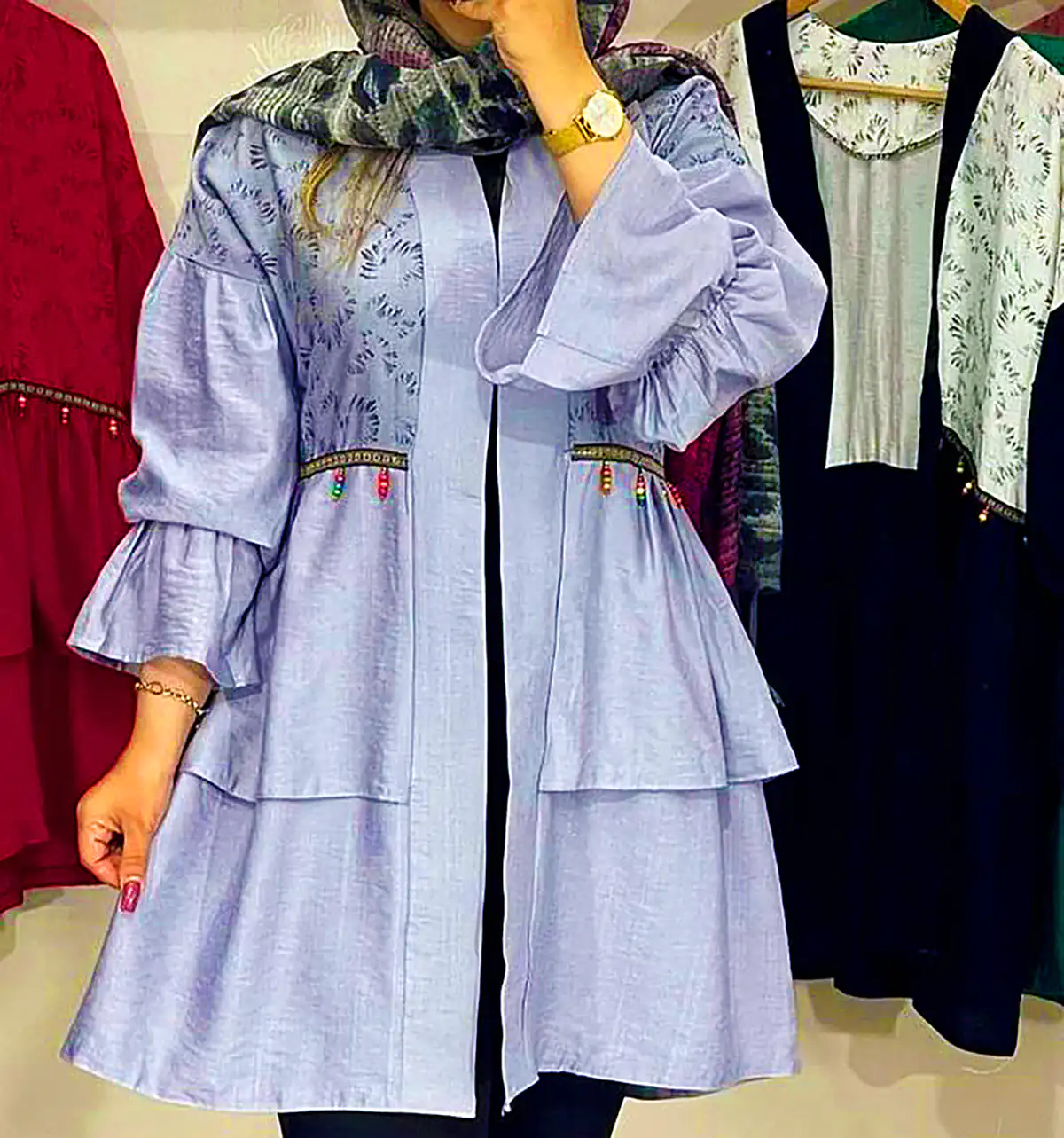 مانتو نخی رنگی کژوال
