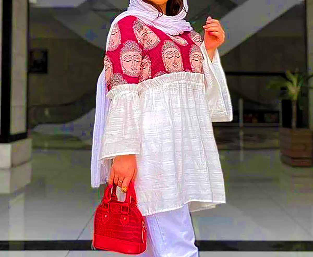 مانتو نخی رنگی کژوال