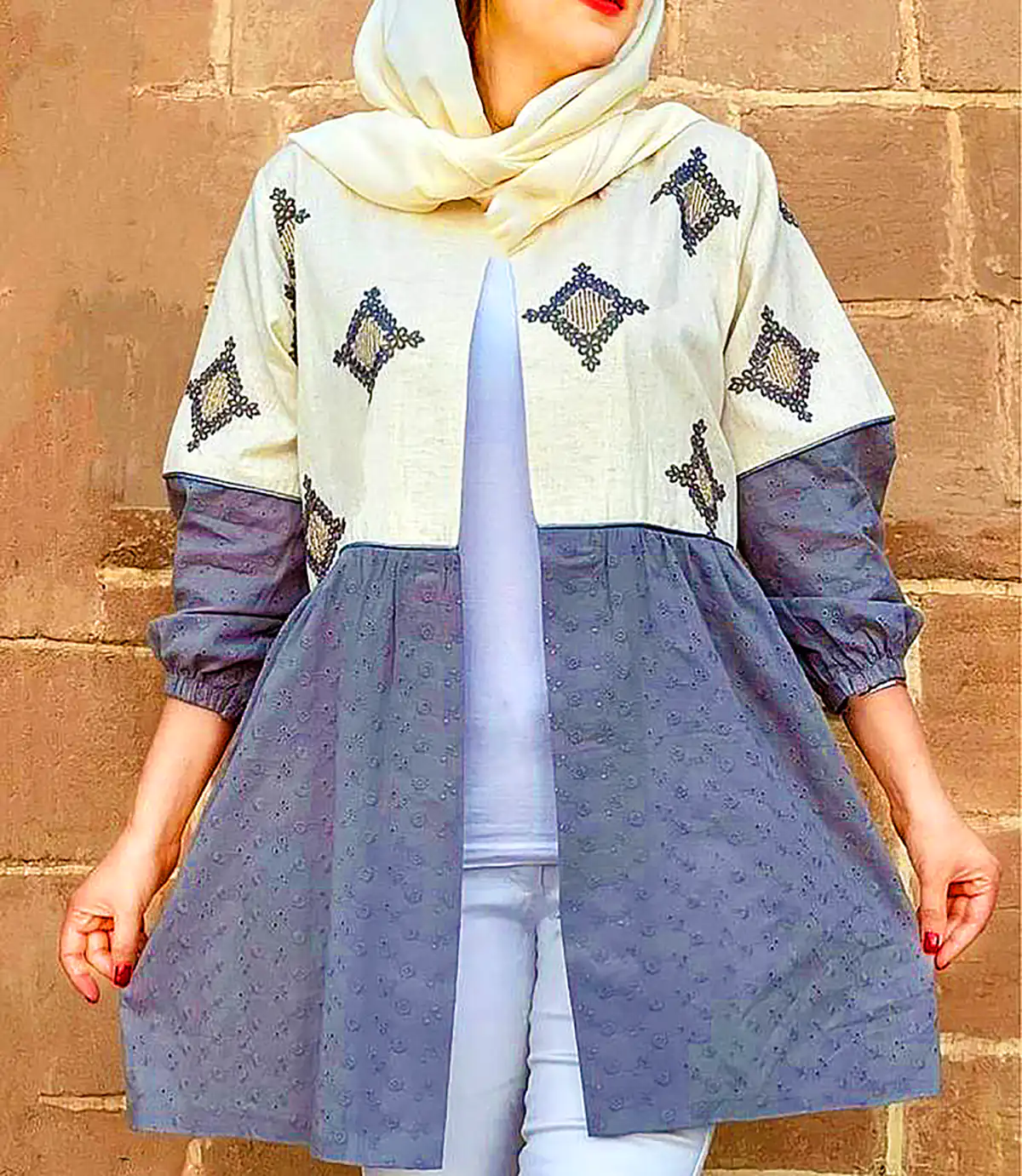 مانتو نخی رنگی کژوال