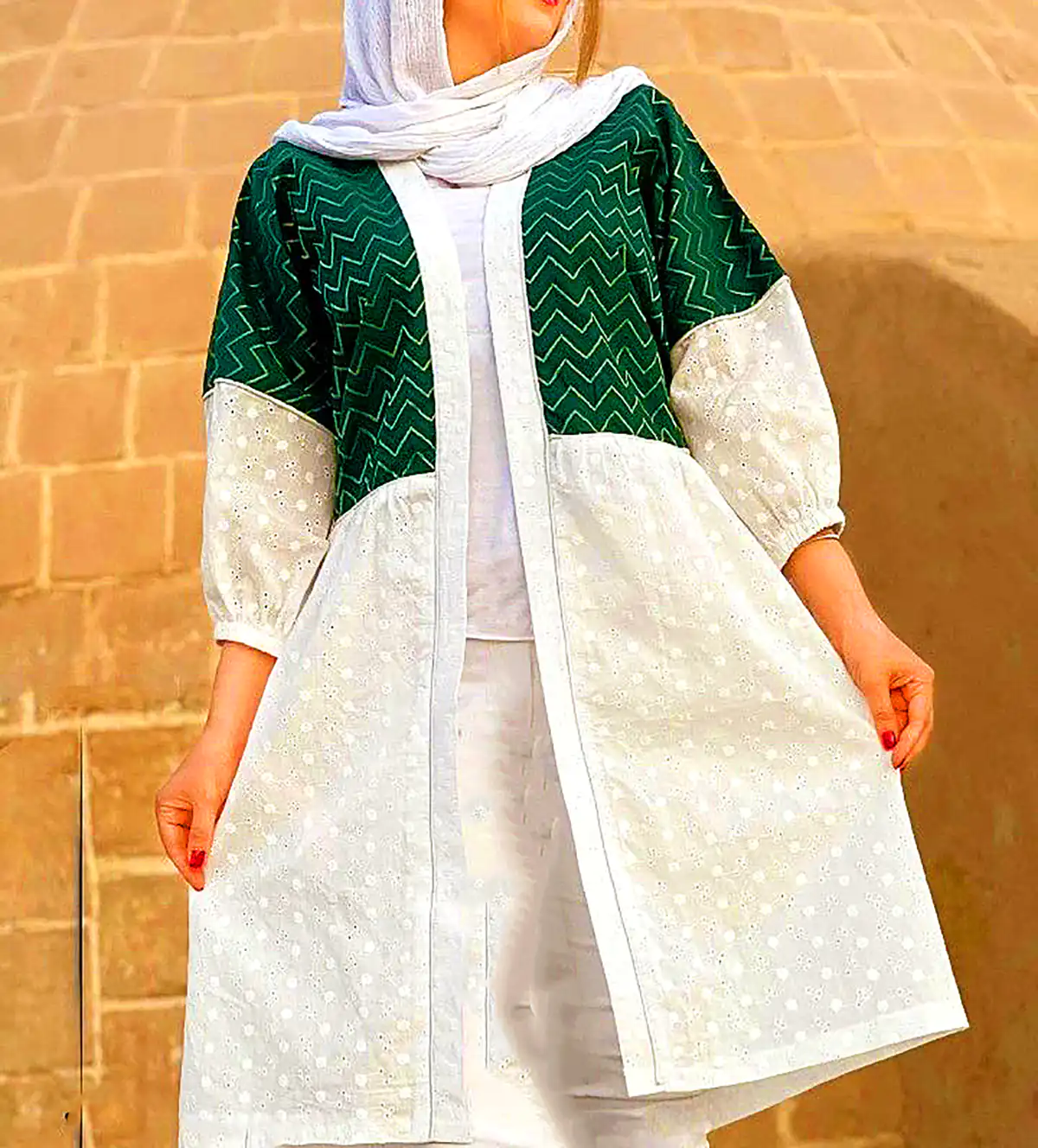 مانتو نخی رنگی کژوال
