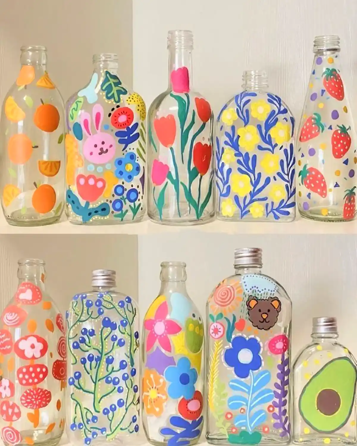 بطری شیشه ای رنگی