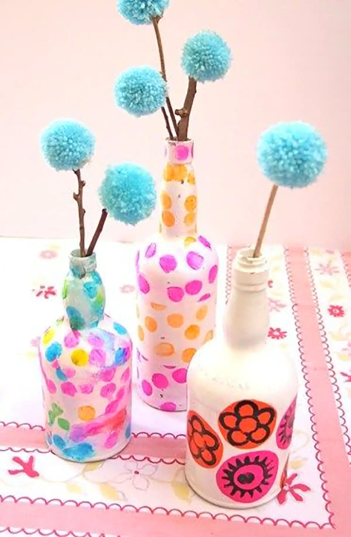 بطری شیشه ای رنگی رنگی