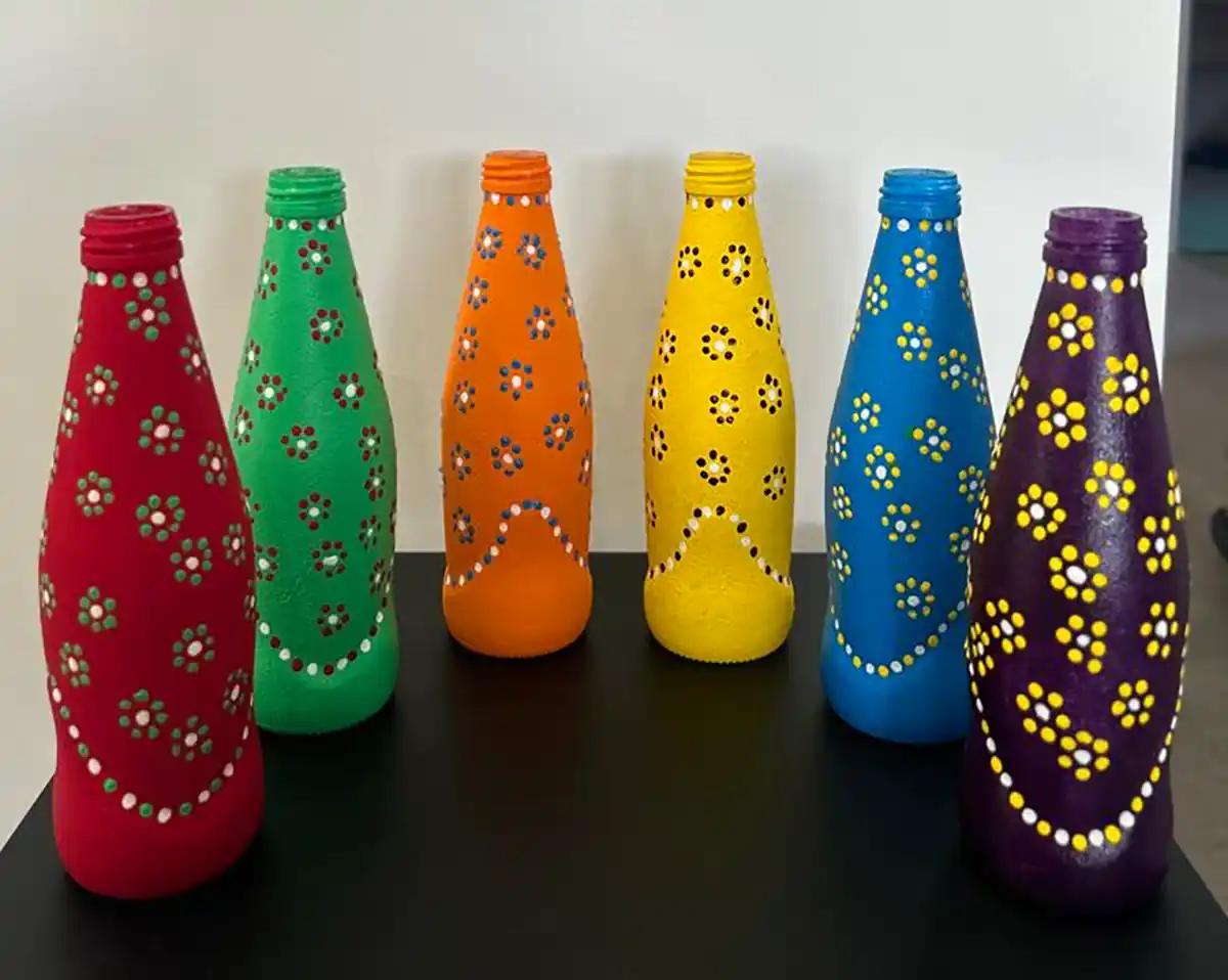 بطری شیشه ای رنگی