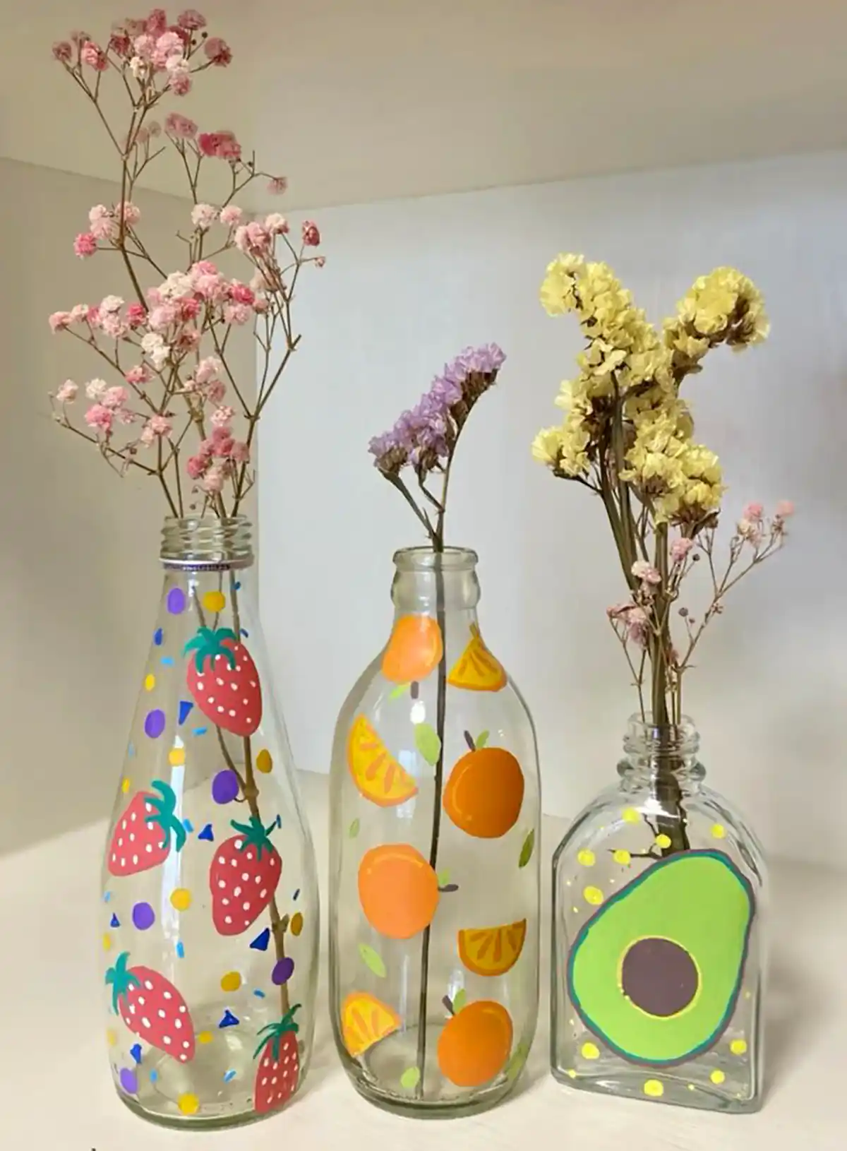 بطری شیشه ای رنگی رنگی