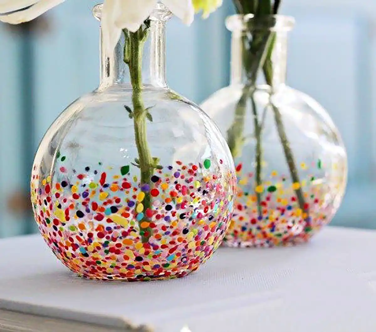 بطری شیشه ای رنگی رنگی