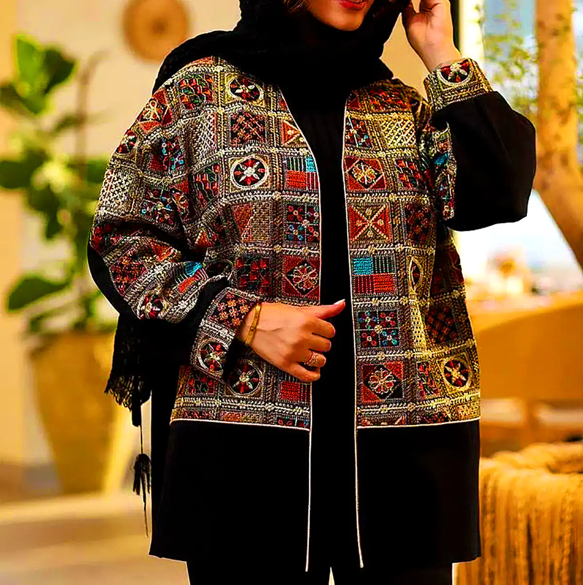 مانتو ترند زمستونی مشکی