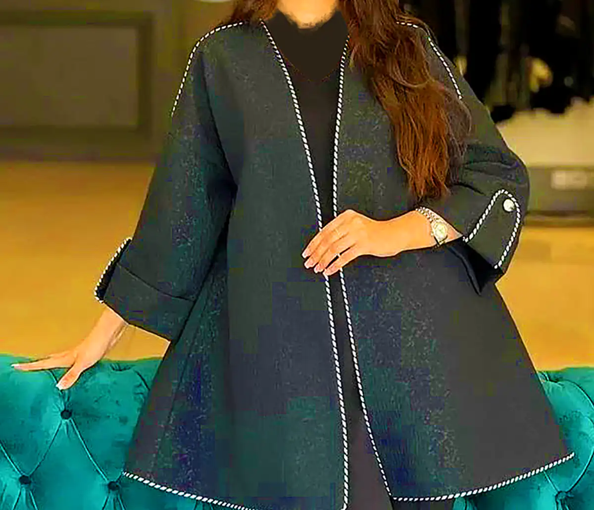 مانتو مشکی ژاکارد