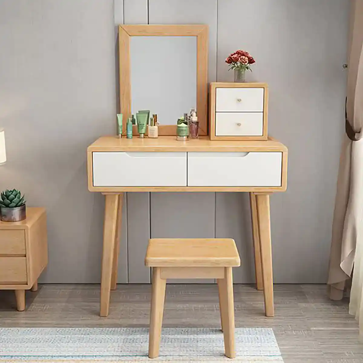 میز میکاپ چوبی شیک