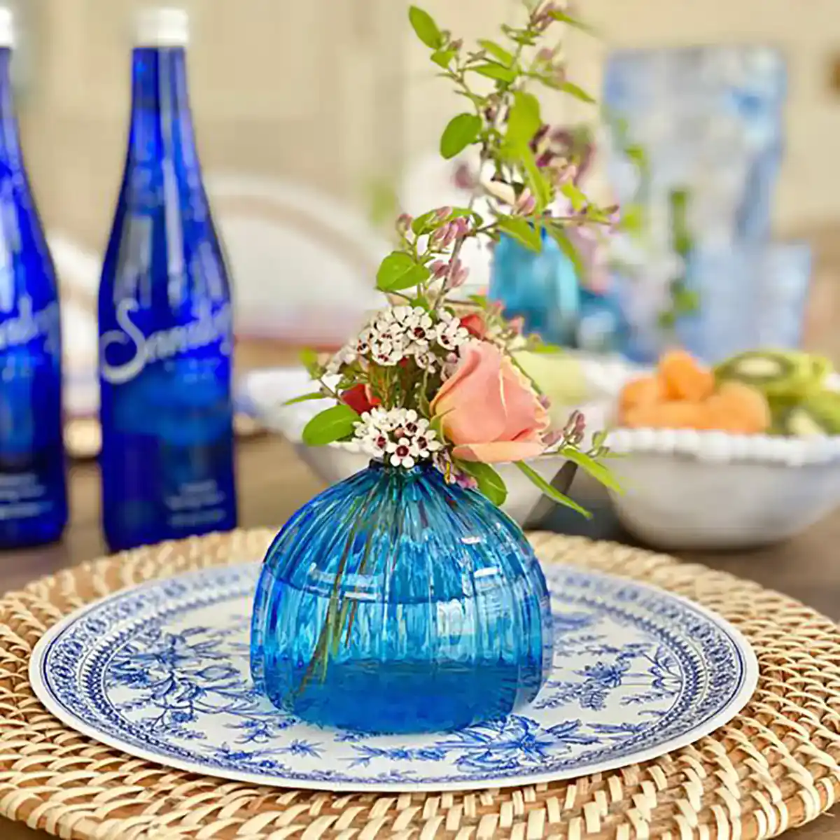 گلدان رنگی شیشه ای پینترستی