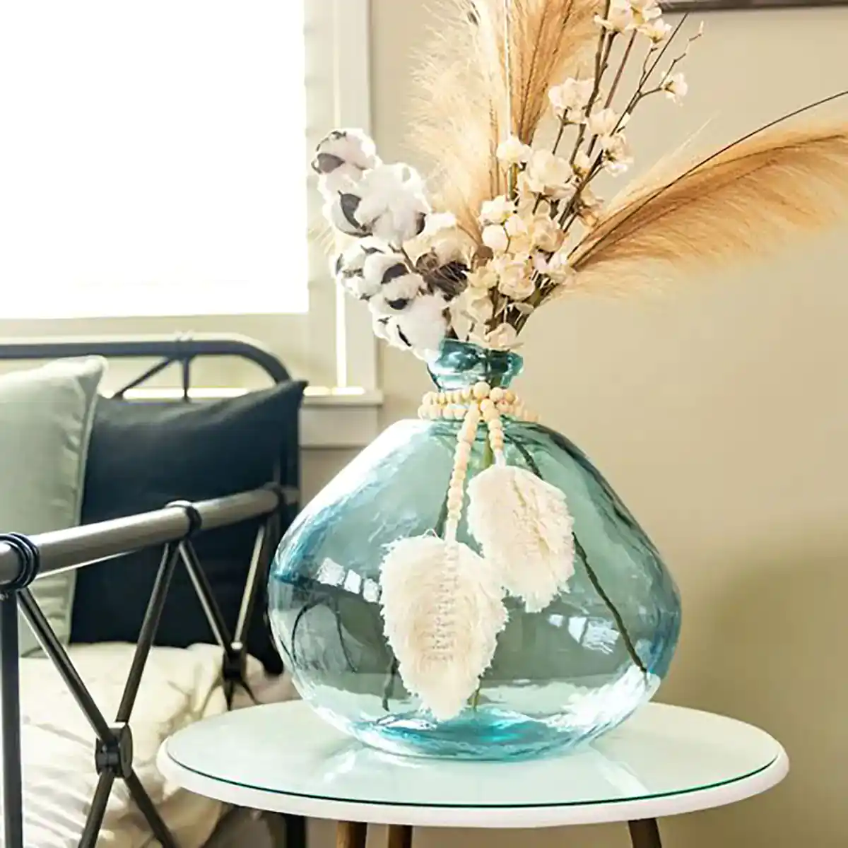 گلدان رنگی شیشه ای پینترستی