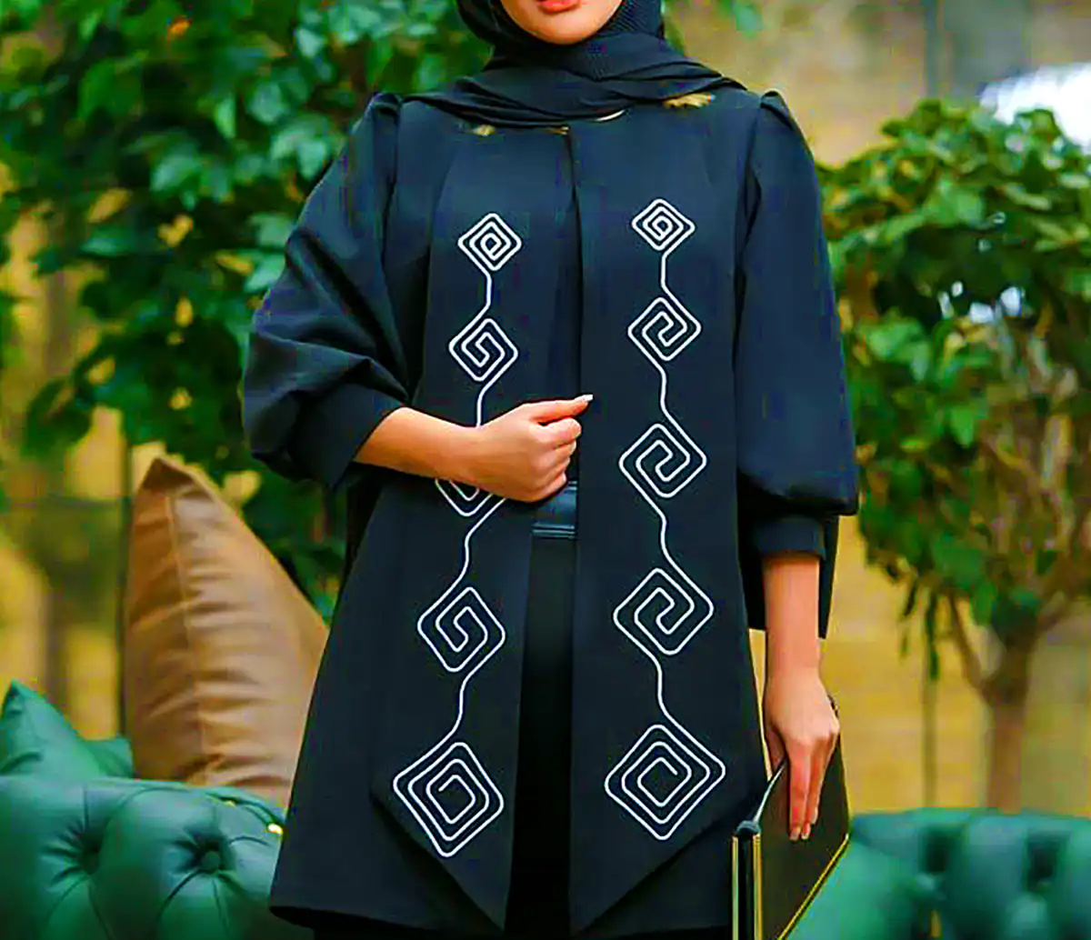 مانتو کتی مشکی لاکچری