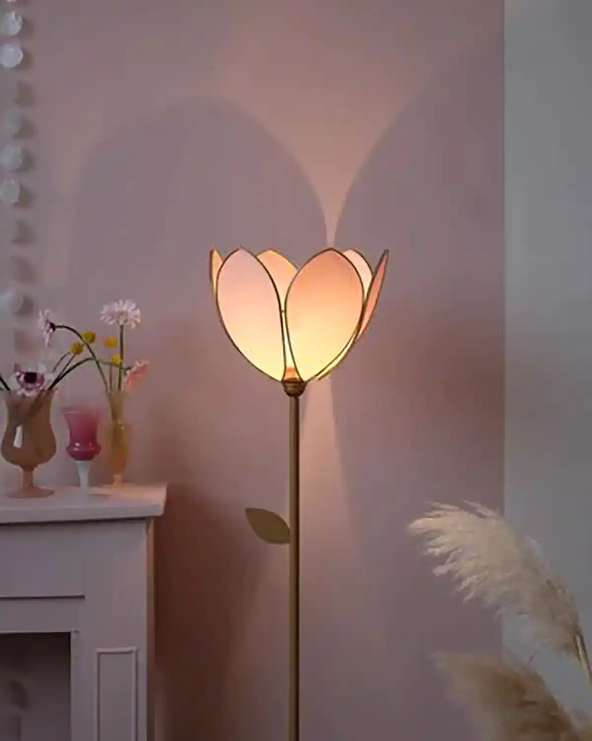 چراغ خواب رومیزی طرح گل
