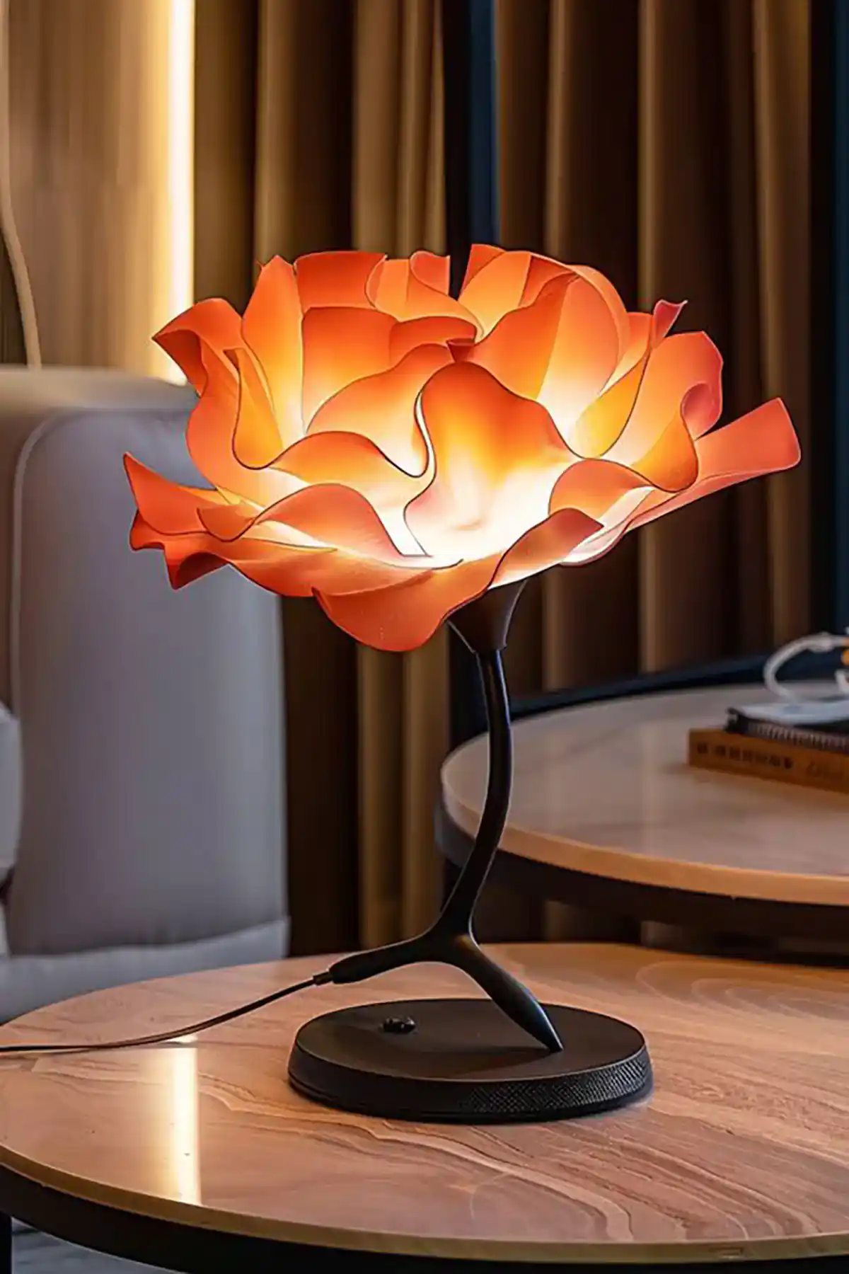 چراغ خواب رومیزی طرح گل