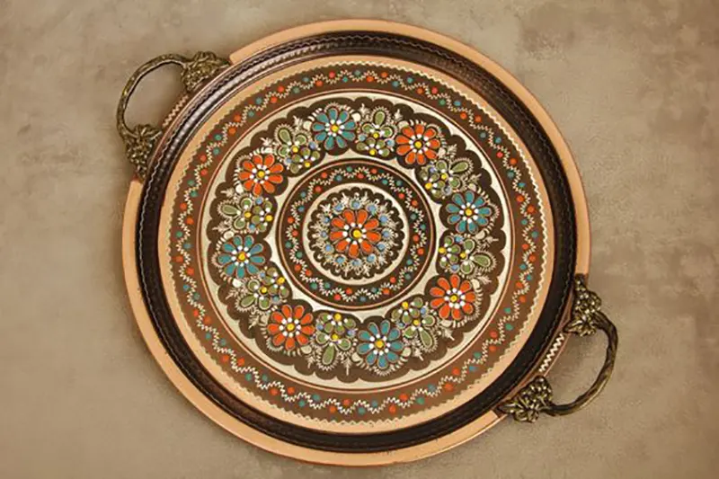 سینی چوبی با طرح تذهیب