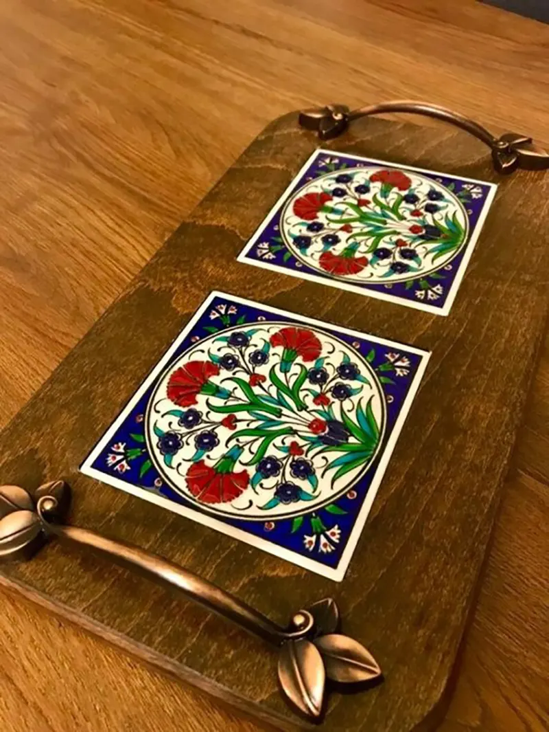 سینی چوبی با طرح تذهیب