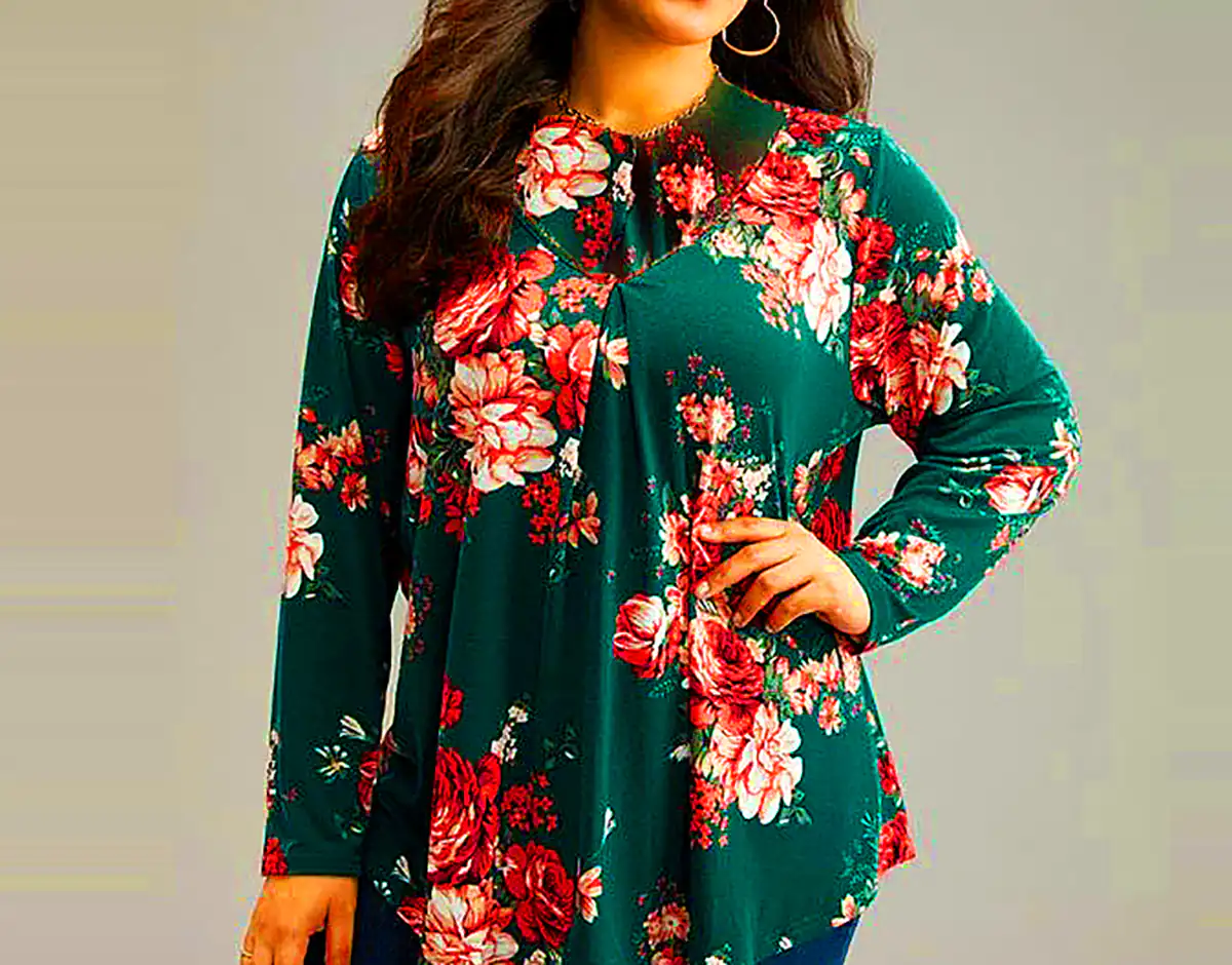 شومیز حریر گل گلی