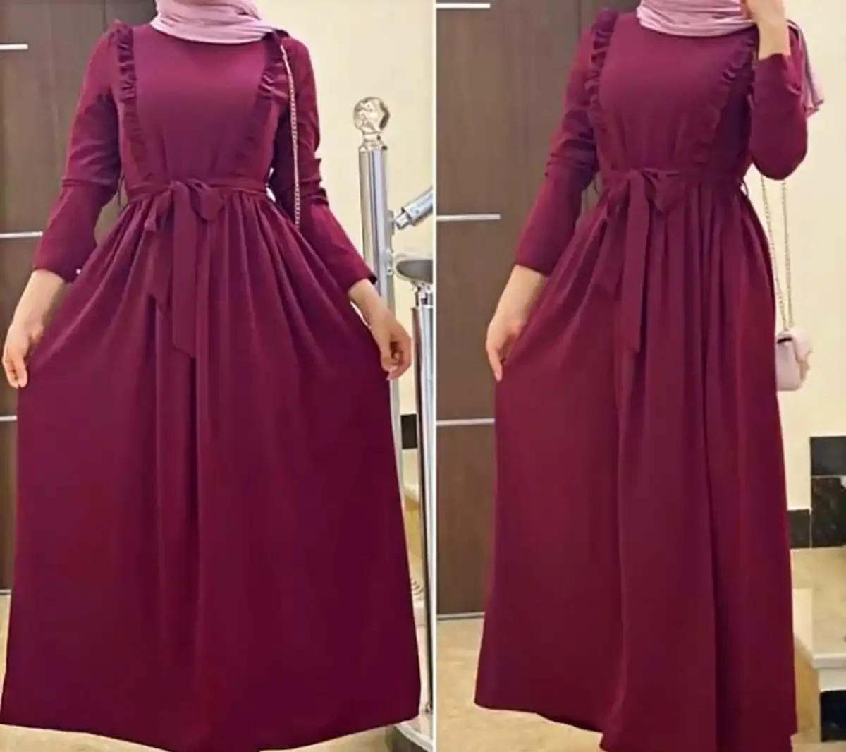 پیراهن مانتویی نخی بلند
