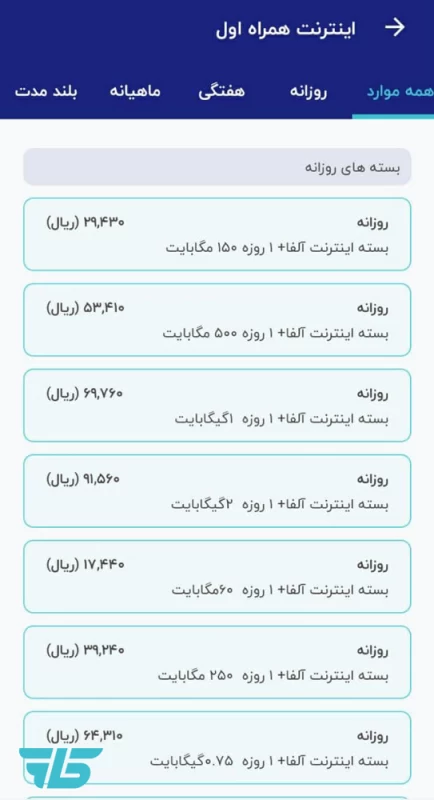 نحوه خرید بسته اینترنت همراه اول برای دیگران در اپلیکیشن آی‌کاپ