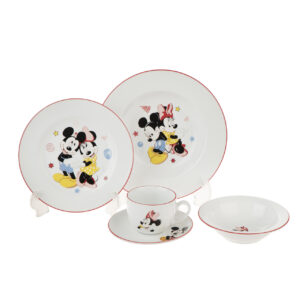 سرویس غذا خوری 5 پارچه کودک چینی زرین ایران سری ایتالیا اف مدل Mickey Mouse درجه یک