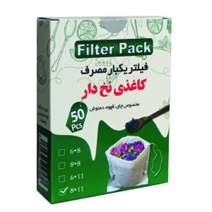 فیلتر چای فیلترپک مدل کاغذی نخ دار بسته 50 عددی