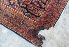 رفوگری فرش سوخته در خانه