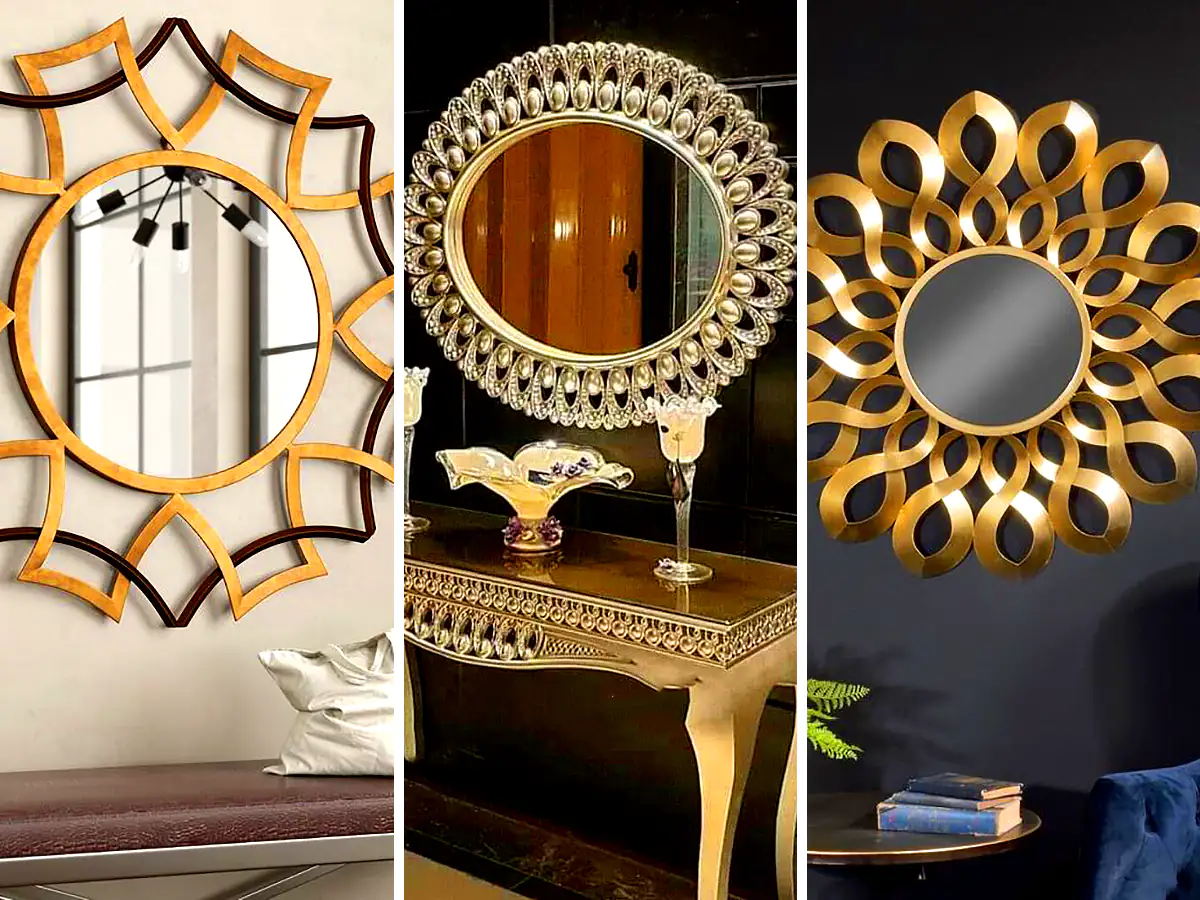 آینه دیواری مدور مدرن (جدیدترین مدل های ترند امسال ۱۴۰۴ - ۲۰۲۵)