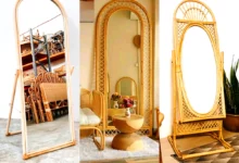 آینه قدی حصیری مشبک (جدیدترین مدل های ترند امسال ۱۴۰۴ - ۲۰۲۵)