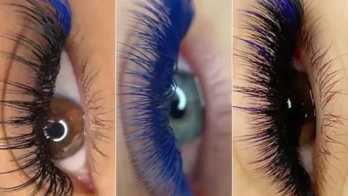 اکستنشن مژه رنگ آبی شیک (جدیدترین مدل های ترند امسال ۱۴۰۴ - ۲۰۲۵)