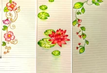 حاشیه دفتر املا طرح گل (جدیدترین مدل های ترند امسال ۱۴۰۴ - ۲۰۲۵)