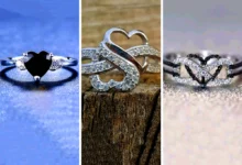 حلقه قلبی نقره ای و مدرن (جدیدترین مدل های ترند امسال ۱۴۰۴ - ۲۰۲۵)
