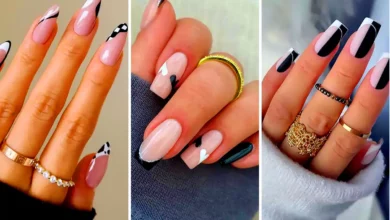 دیزاین سفید مشکی ناخن (جدیدترین مدل های ترند امسال ۱۴۰۴ - ۲۰۲۵)