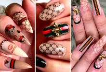 دیزاین ناخن شیک با طرح گوچی (جدیدترین مدل های ترند امسال ۱۴۰۴ - ۲۰۲۵)