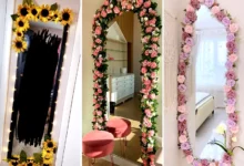 زیباترین مدل های آینه با دیزاین گل (جدیدترین مدل های ترند امسال ۱۴۰۴ - ۲۰۲۵)