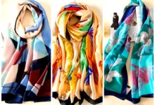 شال حریر آبرنگی (جدیدترین مدل های ترند امسال ۱۴۰۴ - ۲۰۲۵)