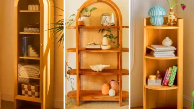 شلف ایستاده مینیمال چوبی (جدیدترین مدل های ترند امسال ۱۴۰۴ - ۲۰۲۵)