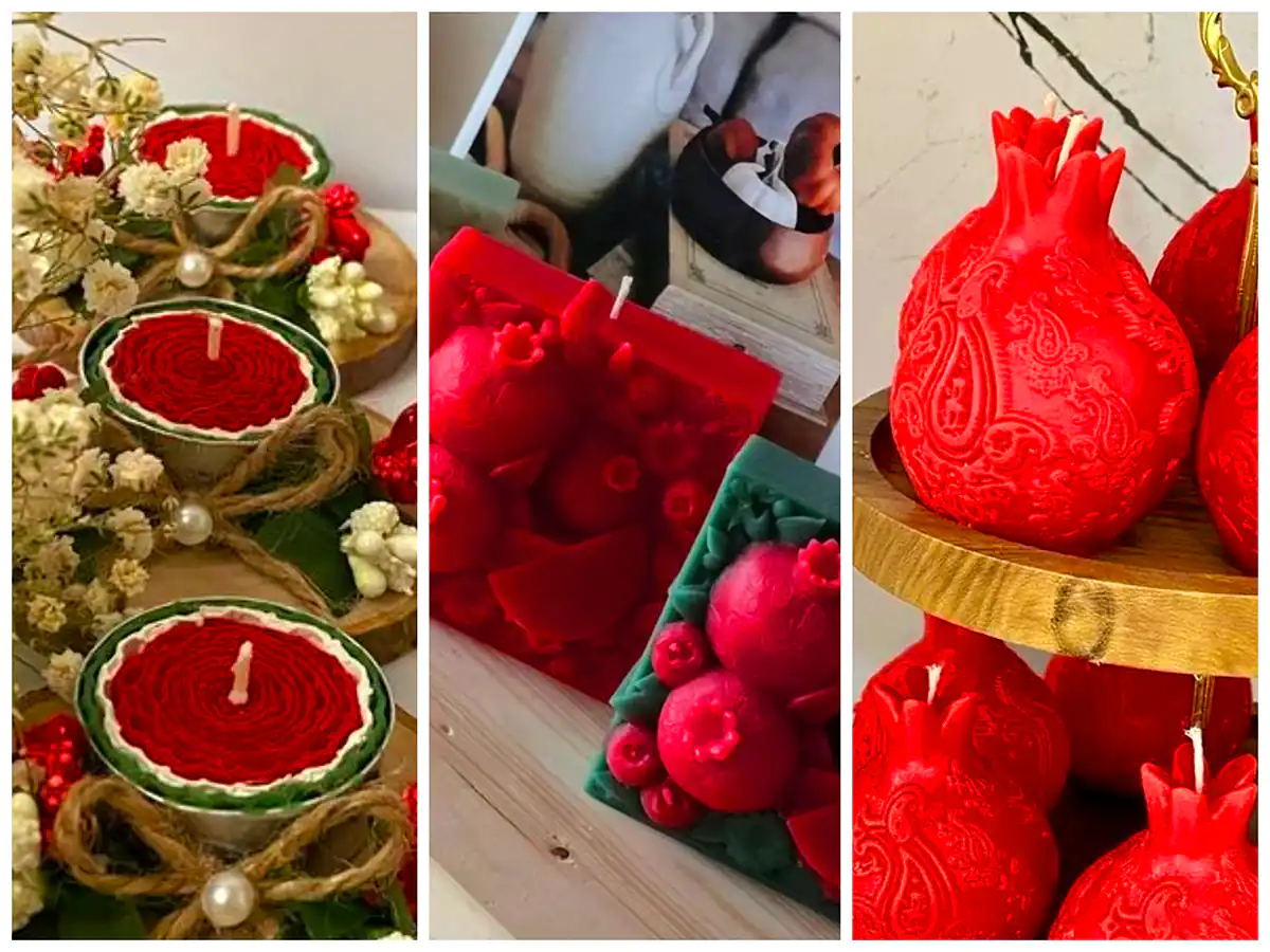 شمع دکوری یلدایی (جدیدترین مدل های ترند امسال ۱۴۰۴ - ۲۰۲۵)