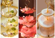 شیرینی خوری رزینی دو طبقه (جدیدترین مدل های ترند امسال ۱۴۰۴ - ۲۰۲۵)