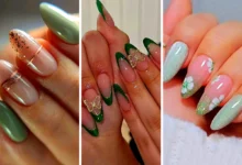 طراحی ناخن سبز مینیمال (جدیدترین مدل های ترند امسال ۱۴۰۴ - ۲۰۲۵)